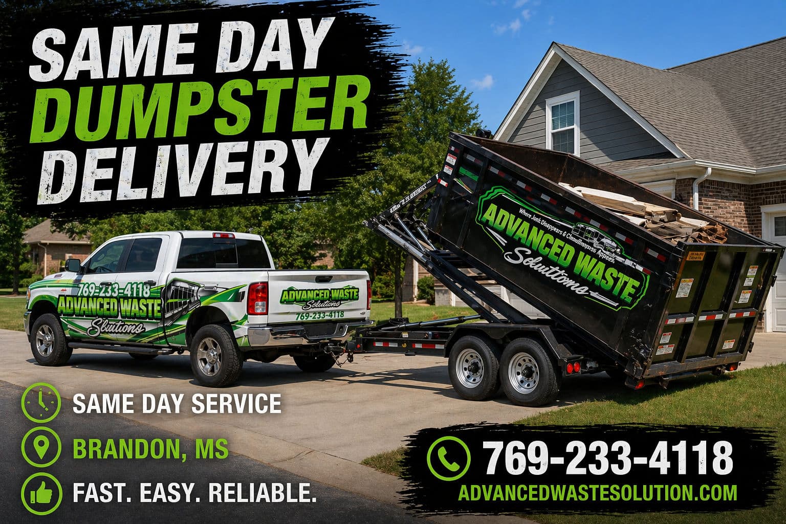 Project Same Day Dumpster Delivery Now Available in Brandon MS image