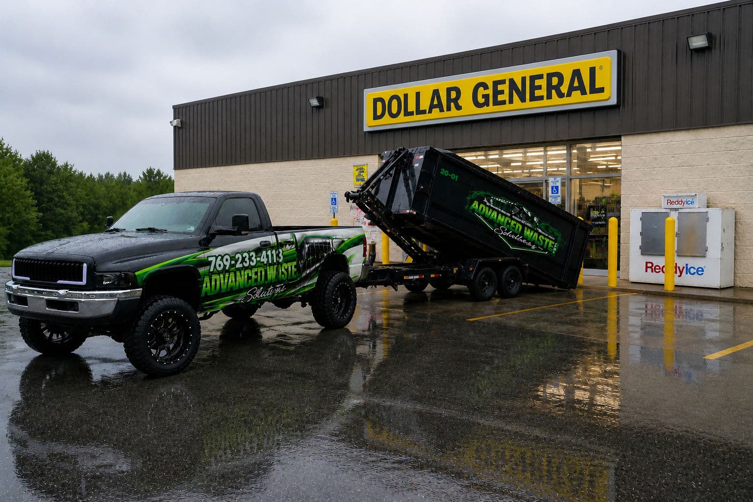 Roll-Off Dumpster Delivery at Dollar General Done Right image